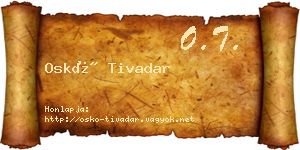Oskó Tivadar névjegykártya